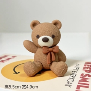 Tượng gấu nâu đậm - cài nơ màu nâu