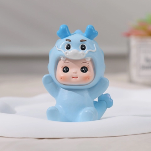 Tượng sứ em bé rồng-MÀU XANH.