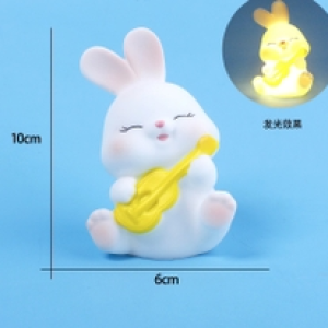 Tượng thỏ TRẮNG cầm đàn (có đèn phát sáng).