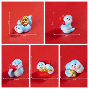 Tượng 5 rắn mini mix mẫu -XANH DƯƠNG.