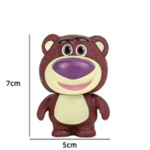 Tượng gấu DÂU SIZE NHỎ-DÁNG ĐỨNG (kt 7.5cm).