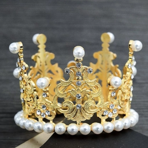 Vương miện đá NHỰA-VÀNG (đk 5.5cm x cao 7.5cm)