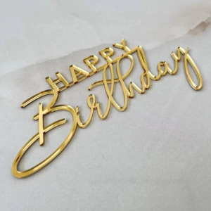 Set 10 mica HPBD (gạch chân dưới chữ happy)-Vàng