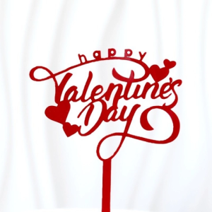 Set 10 mica Happy Valentine (chữ Happy vòng)-ĐỎ