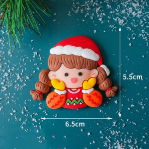 Tượng nhựa dẻo - Bé GÁI đội mũ len đỏ, 2 tay chạm quá