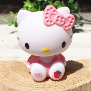 Tượng Kitty hồng nhựa dẻo đẹp (size to 7.5cm).