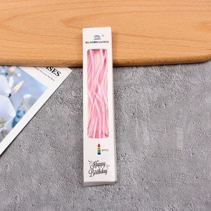 VỈ 6 cây nến xoắn dài -HỒNG (không nhũ)