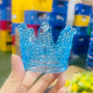 Vương miện trong suốt size nhỏ (5.8x5.5x7.5cm)-XANH