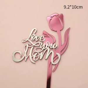 Mica LOVE YOU MOM và Bông hoa (2 lớp)