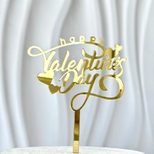 Set 10 mica Happy Valentine (chữ Happy vòng)-VÀNG