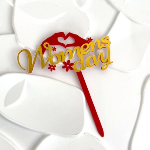 Mica Women's day 2 lớp vàng đỏ (có hình tay tạo trái tim)