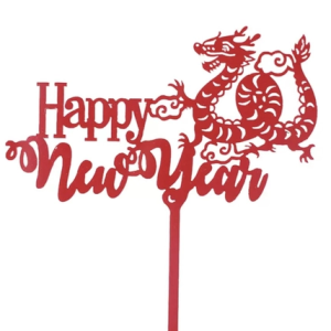 Set 10 mica Happy new year -rồng đỏ.