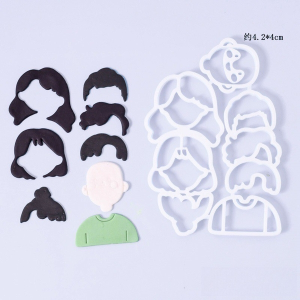 Set khuôn nhấn 7 chi tiết Bố - Mẹ + mặt + tóc