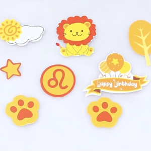 Combo 2 set giấy sư tử và bàn chân, chùm bóng.