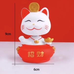 Tượng Mèo ngồi hũ đỏ.