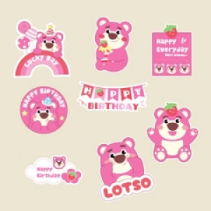 Combo 2 set giấy gấu dâu (lotso) happy everyday.