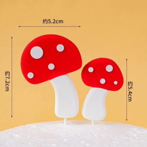 Tượng silicon - 2 nấm đỏ to nhỏ