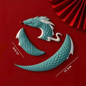 Tượng silicon 3D-rắn lượn sóng 3 chi tiết (XANH)9355.