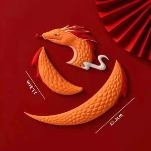 Tượng silicon 3D-rắn lượn sóng 3 chi tiết (VÀNG)9354.