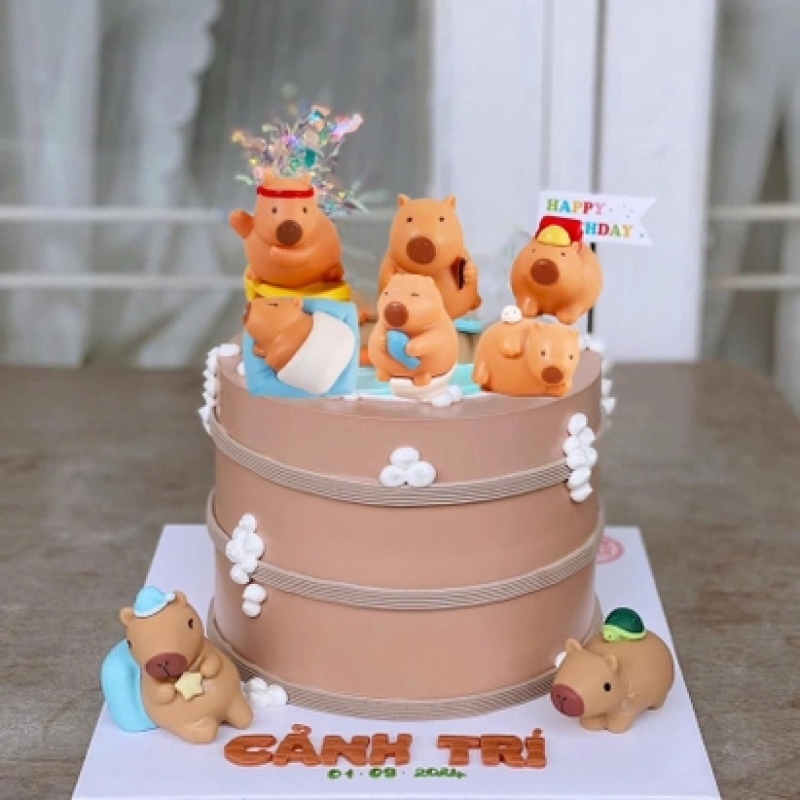 Set 6 chuột lang nước CAPYBARA siêu cấp NHỰA ĐẶC MẪU MỚI (set có con nằm ngủ)9680.
