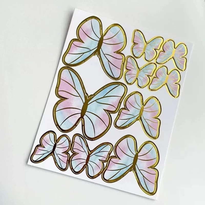 10 set bướm giấy mẫu mới (10 bướm/set)-màu mix XANH HỒNG