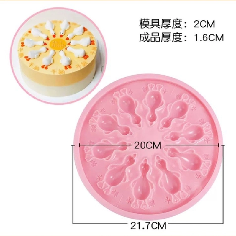 Khuôn silicon-10 vịt nằm