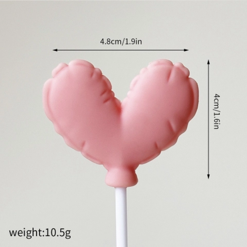 Trái tim nhựa silicon kt 4cmx4.8cm-HỒNG