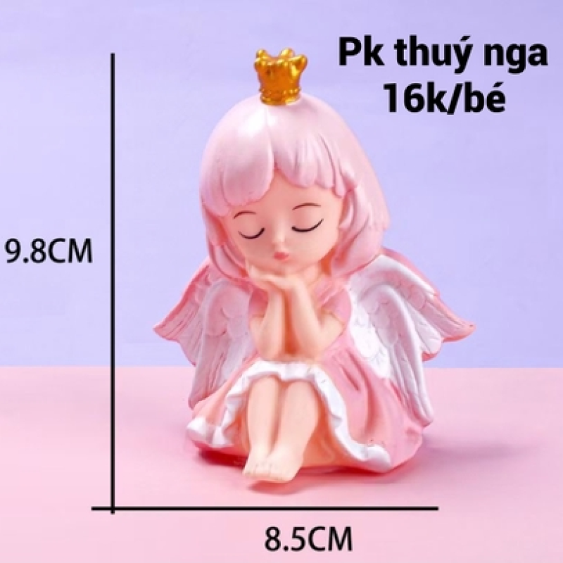 Em bé thiên thần có cánh (ngủ)-HỒNG size TO-NHỰA MỀM