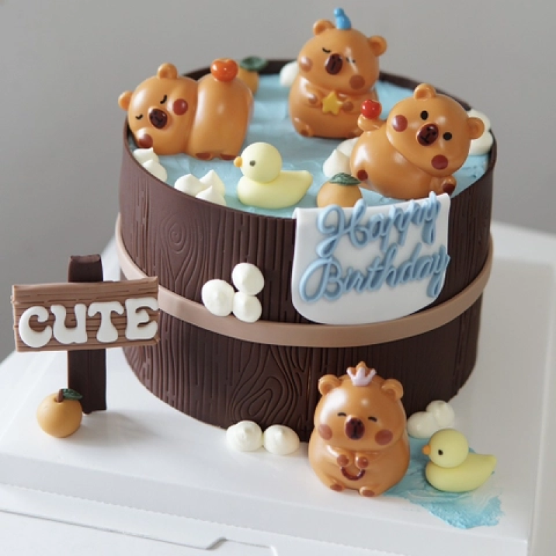 Set 4 tượng nhựa Capybara.