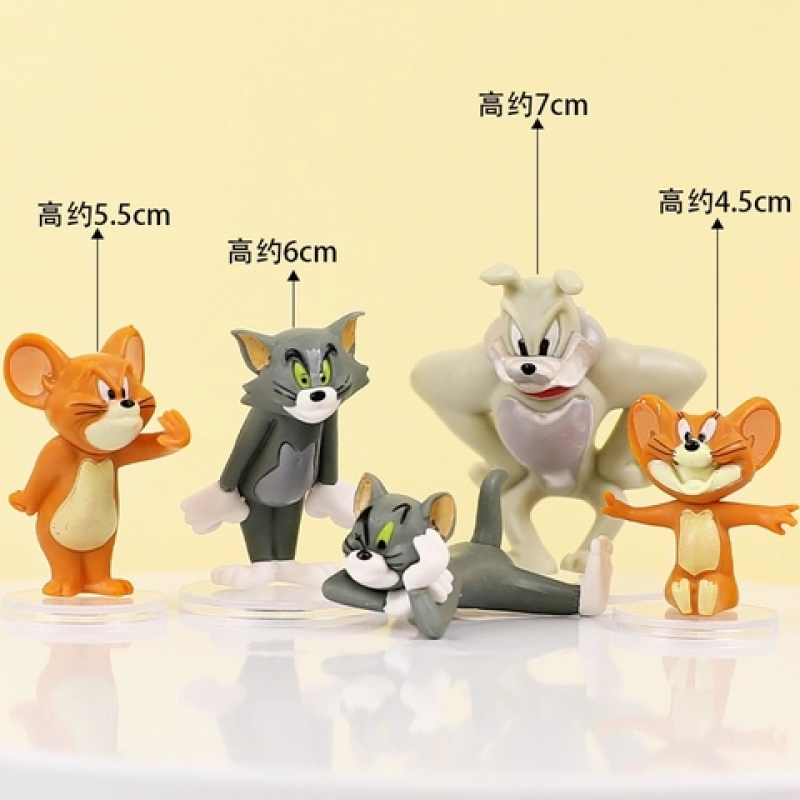 Set tượng nhựa đặc 5 chi tiết - Tom và Jerry.