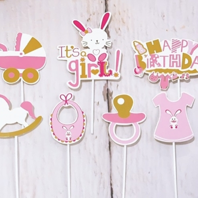 Set giấy baby thỏ hồng HD.