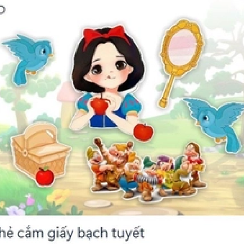 Set giấy Bạch tuyết và gương (CT).