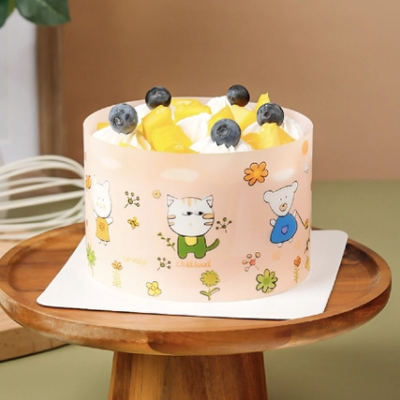 Thành bánh 8cm-MÈO kute và hoa