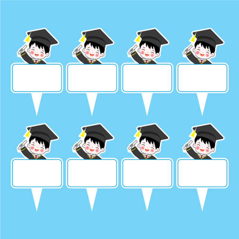 Set 40 thẻ giấy có chân cắm-bé TRAI CỬ NHÂN (MẪU 4)