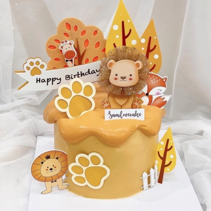 Thẻ cắm sư tử HPBD (giấy + vải).