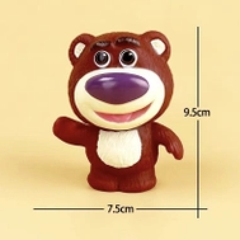 Tượng gấu Dâu nhựa mềm size TO-ĐỨNG (9.5cm).