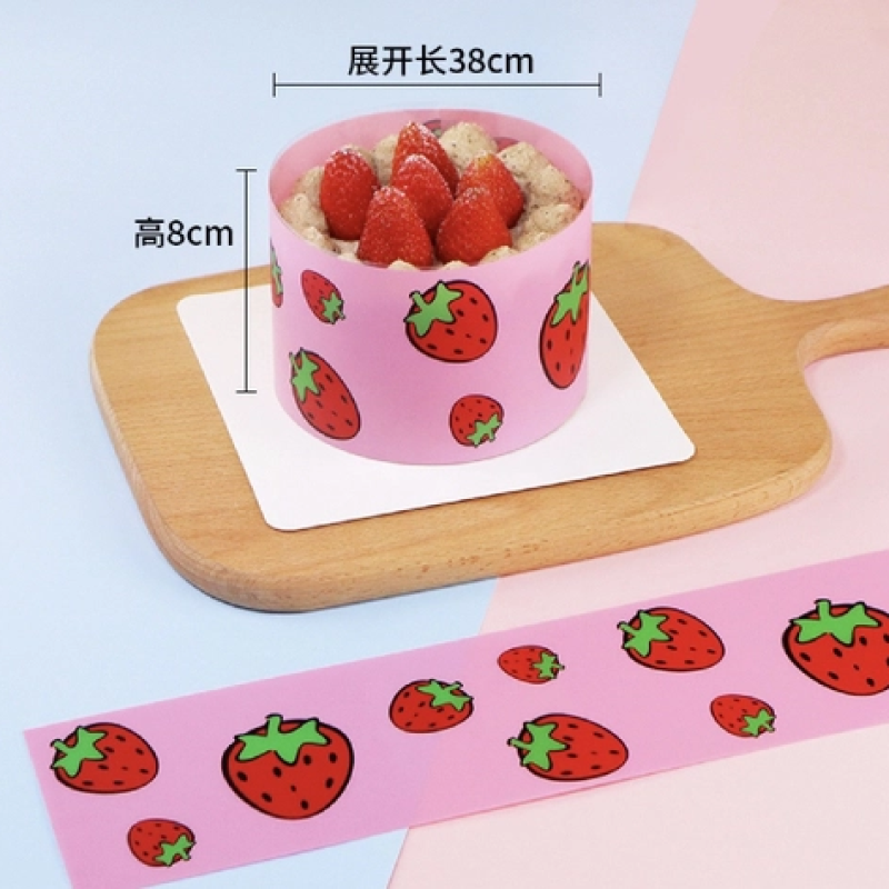 Set 100 thành bánh mica kthuoc 8 x 36cm (cắt sẵn)-DÂU TÂY