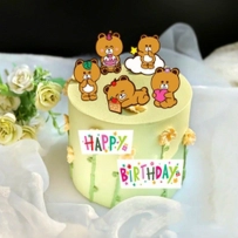 Combo 2 set giấy - gấu nâu và chữ HPBD