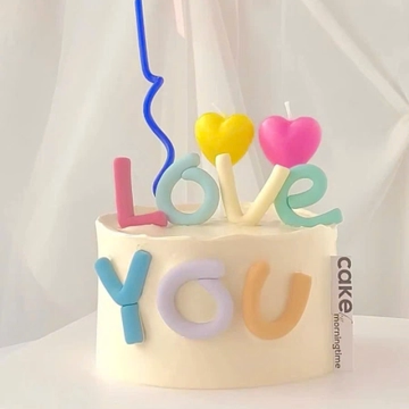Chữ silicon - love you sắc màu cao 3.8cm