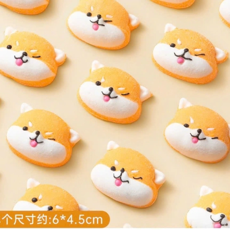 Kẹo đường -mặt chó con màu cam trắng1 gói 100 gam gồm 10 chiếc)