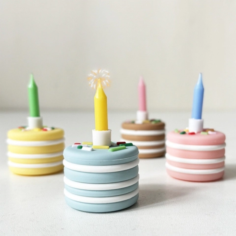 Bánh sinh nhật mini nhựa 1 tầng (có thể cắm nến)-MÀU XANH