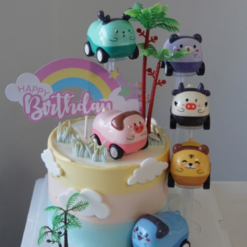 Set 6 ô tô động vật hoạt hình dễ thương (nhựa đẹp)