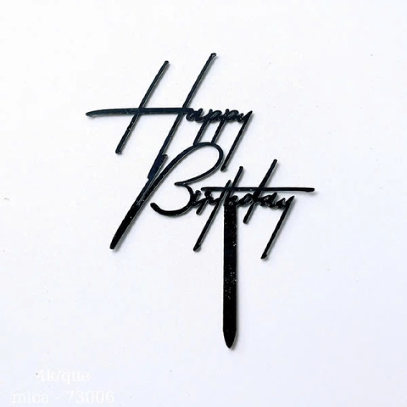 Set 10 mica HPBD chữ HB nghiêng dài-màu ĐEN